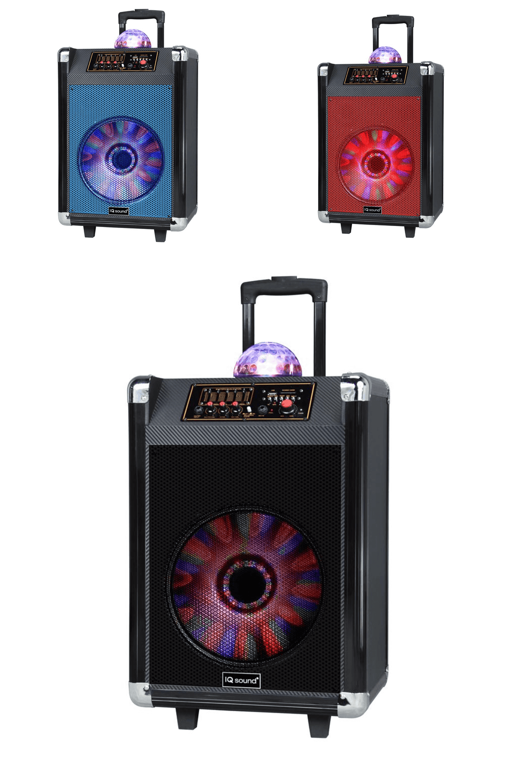 IQ Sound 12” Portable Bluetooth Speaker with Disco Ball Light
