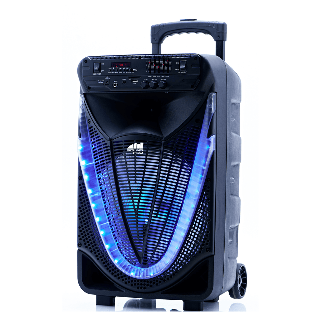 Portable 12-Inch Bluetooth Party Speaker with Disco Light