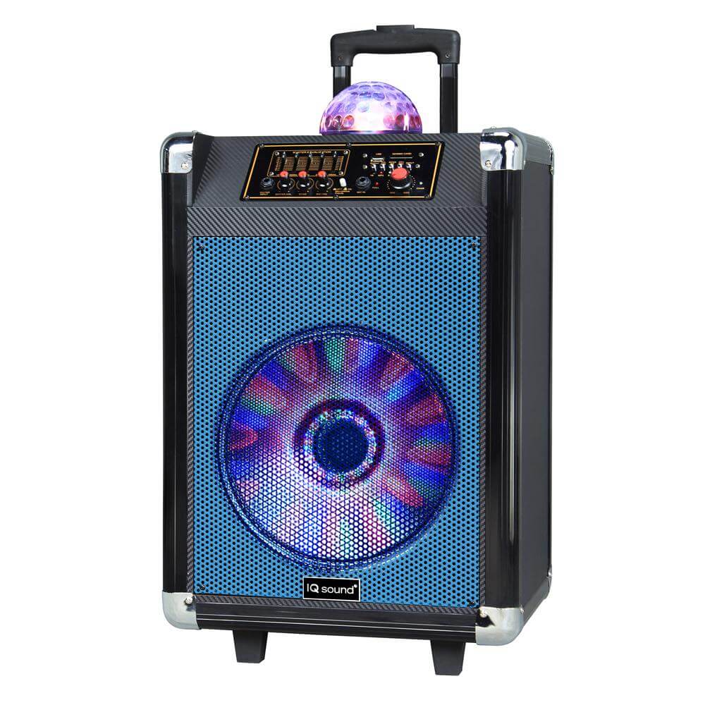 IQ Sound 12” Portable Bluetooth Speaker with Disco Ball Light