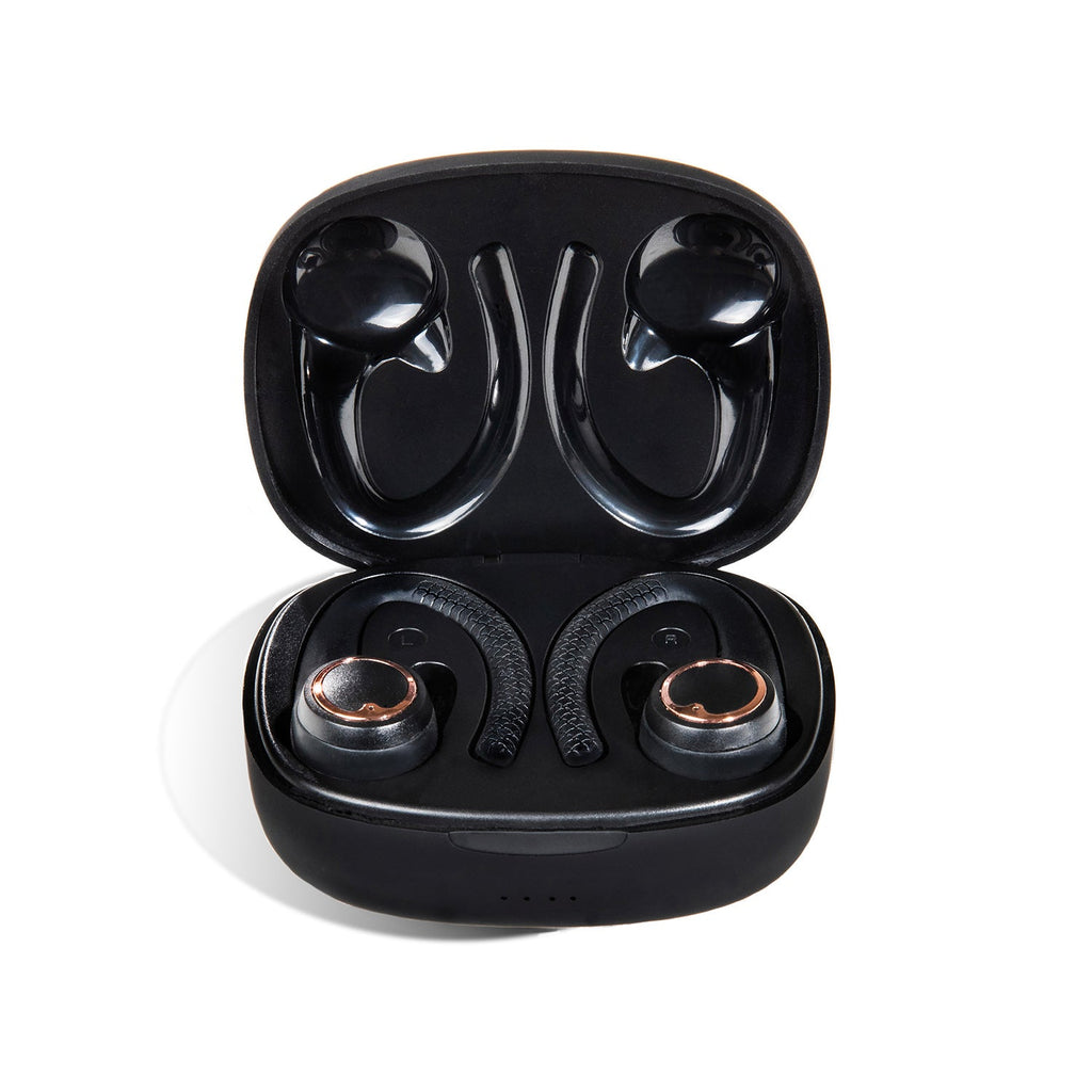 Friendie AIR Active 2.0 Wireless Sport Earbuds – Matte Black & Rose Gold Bluetooth Headphones