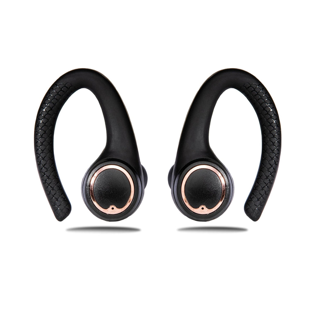 Friendie AIR Active 2.0 Wireless Sport Earbuds – Matte Black & Rose Gold Bluetooth Headphones