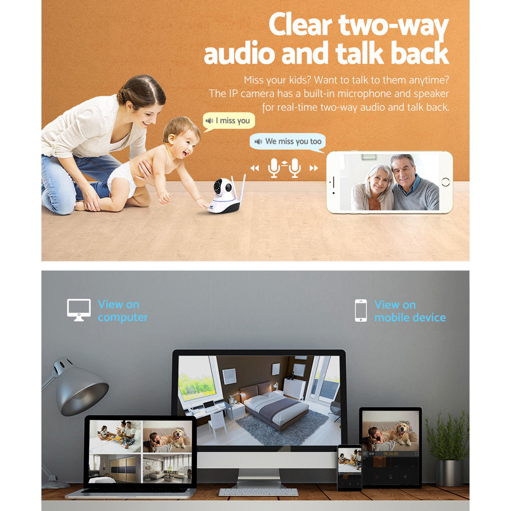 1080P Wireless WiFi IP Security Camera with Night Vision & Two-Way Audio