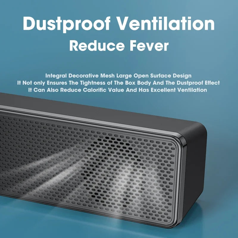 PC Soundbar Speaker with 3D Stereo Sound & Deep Bass – USB Powered