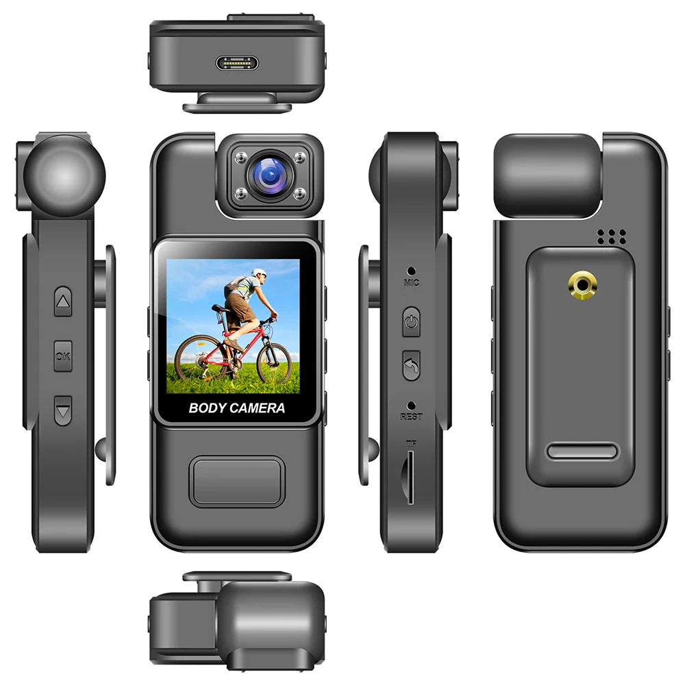 WiFi Mini Body Camera – 4K HD Wearable Recorder (Black)
