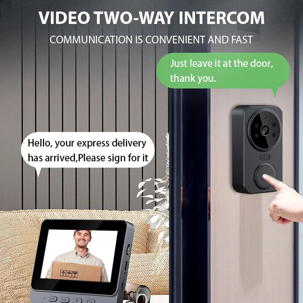 2.4G Wireless Video Intercom Doorbell with 4.3” IPS Screen & Night Vision