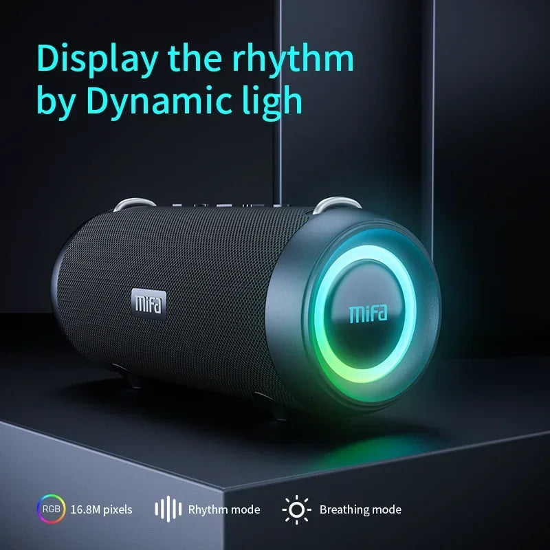 60W Waterproof Bluetooth Speaker with Deep Bass & 30+ Hours Playtime (Black)