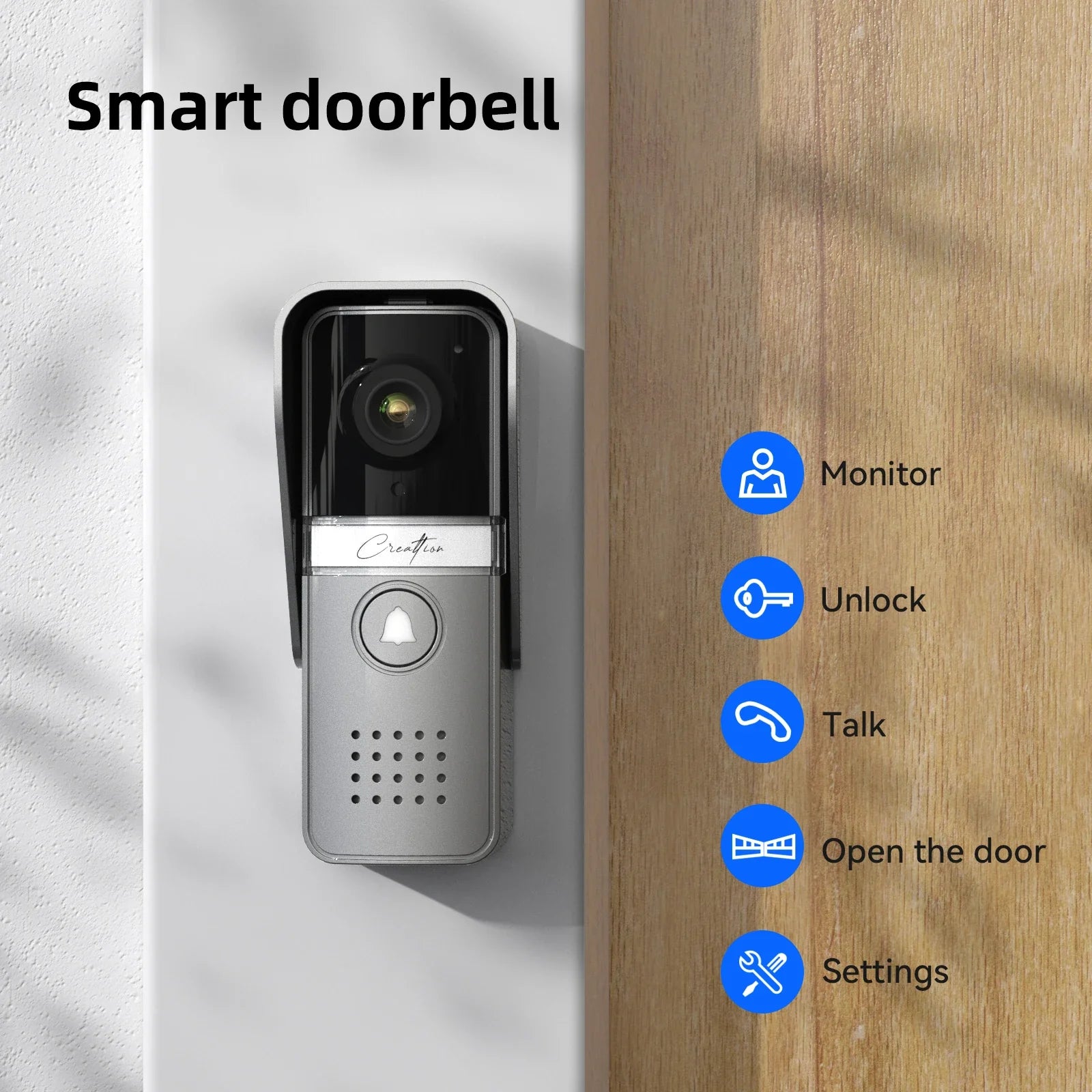 7-Inch HD Video Doorbell Intercom System with Night Vision & Two-Way Audio
