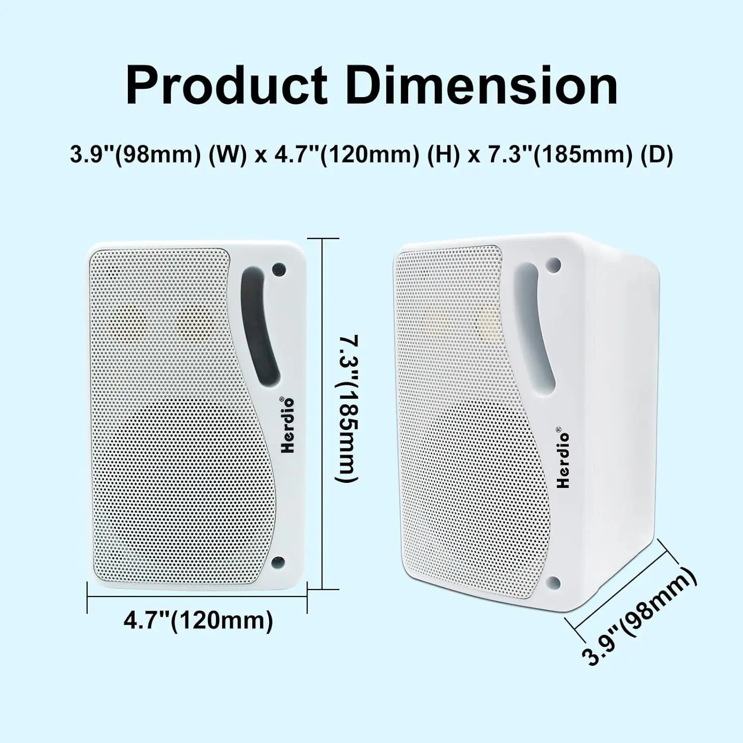 2PCS Waterproof Outdoor Wall-Mount Speakers – 200W 3-Way Passive Stereo Speakers (White)