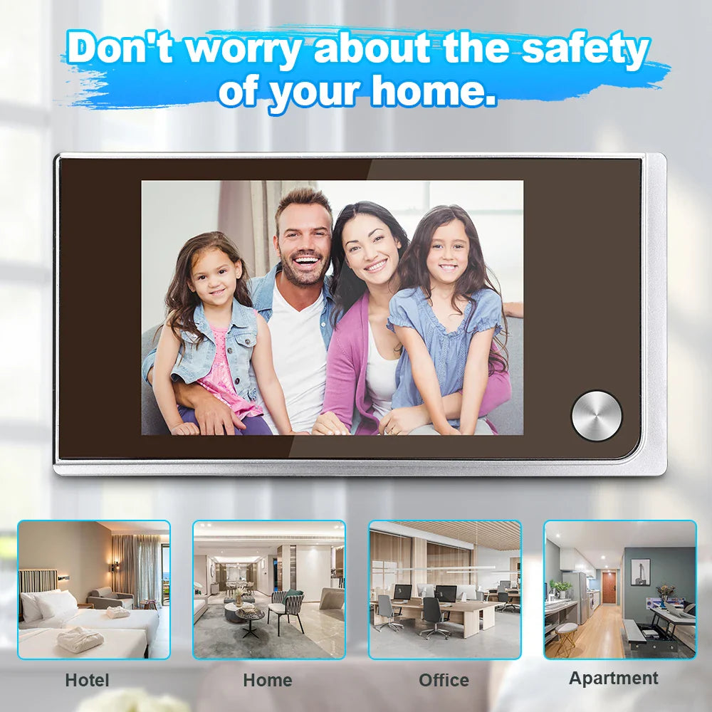 Digital Door Peephole Viewer Camera with 3.5” LCD Display & HD Wide-Angle View