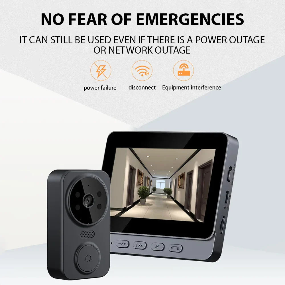 2.4G Wireless Video Intercom Doorbell with 4.3” IPS Screen & Night Vision