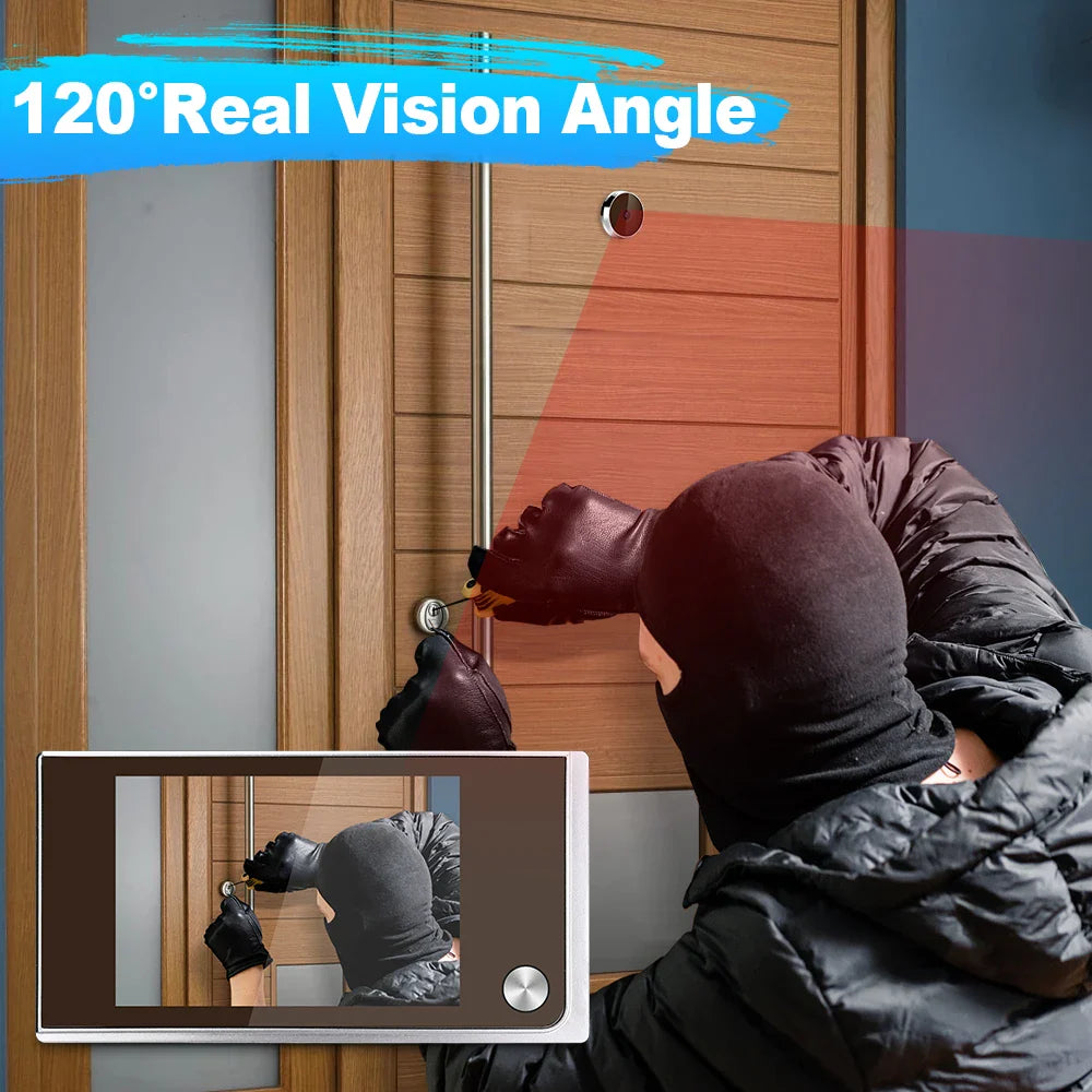Digital Door Peephole Viewer Camera with 3.5” LCD Display & HD Wide-Angle View