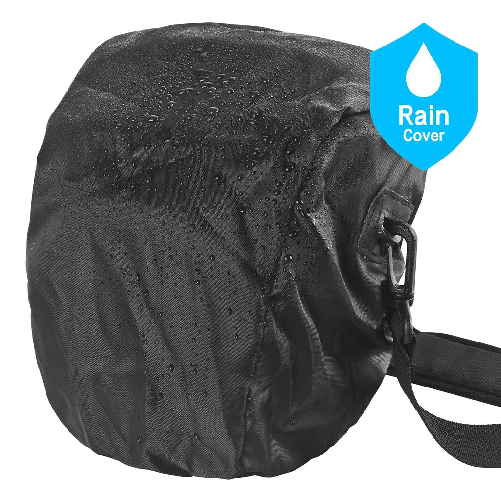 Water-Resistant DSLR Camera Shoulder Bag Crossbody Case – Black