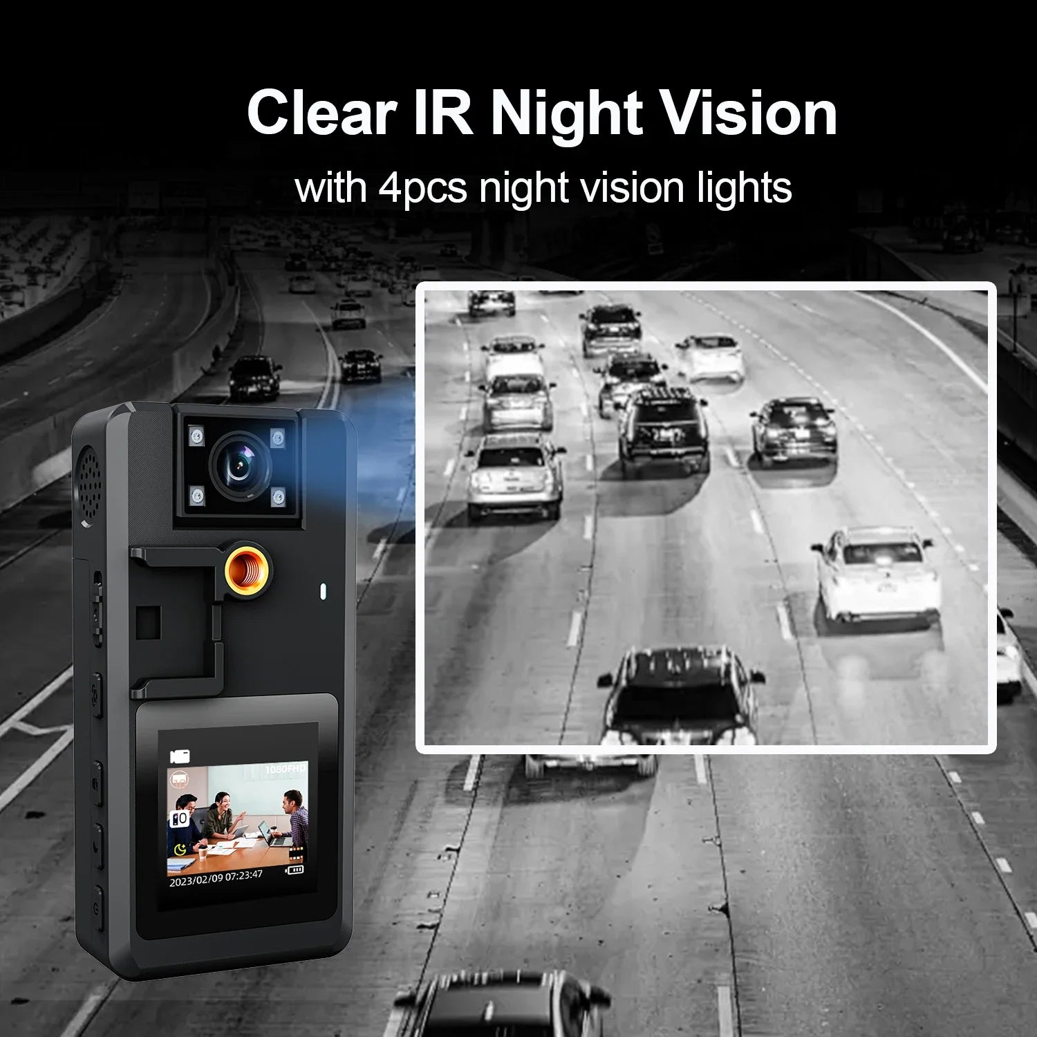 Mini Dash Cam with Night Vision & 1296P HD Recording
