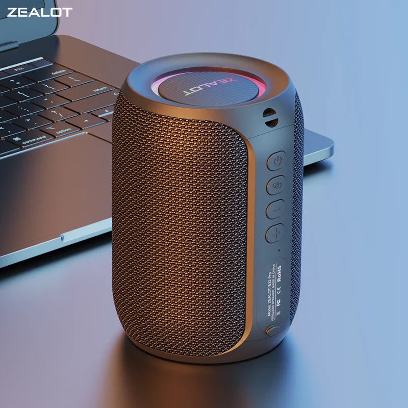 Waterproof Bluetooth Speaker with 15W Stereo Sound & 15H Playtime (Black)