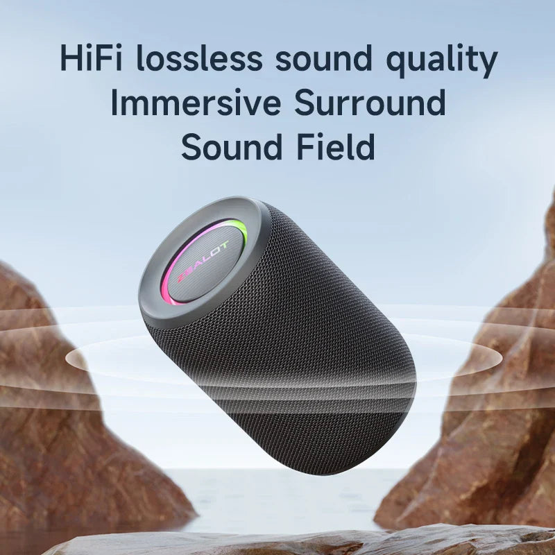 Waterproof Bluetooth Speaker with 15W Stereo Sound & 15H Playtime (Black)