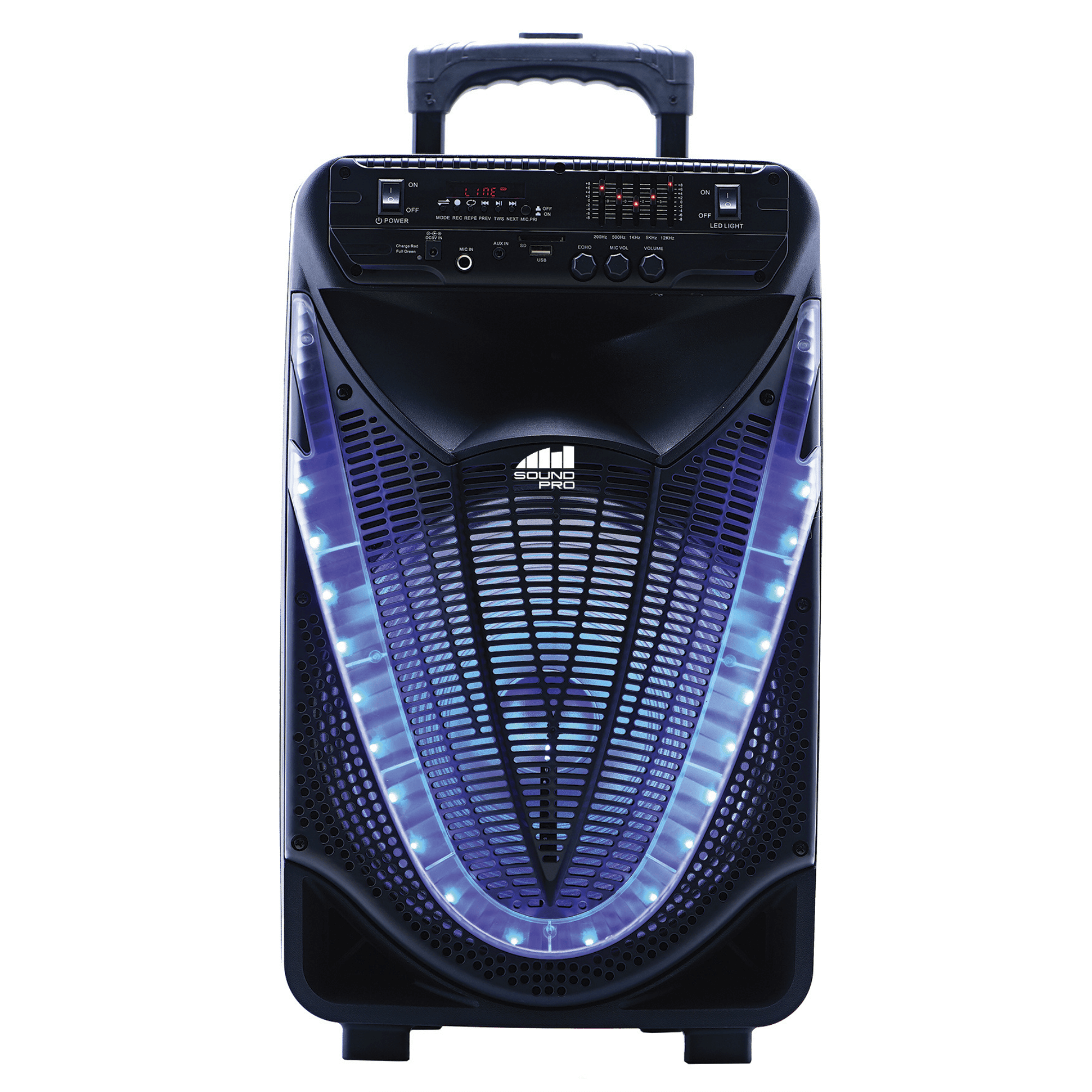Portable 12-Inch Bluetooth Party Speaker with Disco Light
