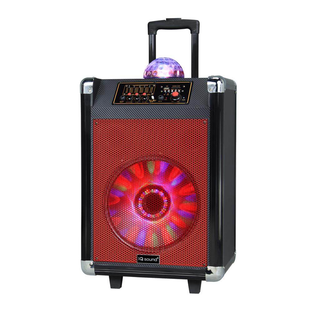 IQ Sound 12” Portable Bluetooth Speaker with Disco Ball Light