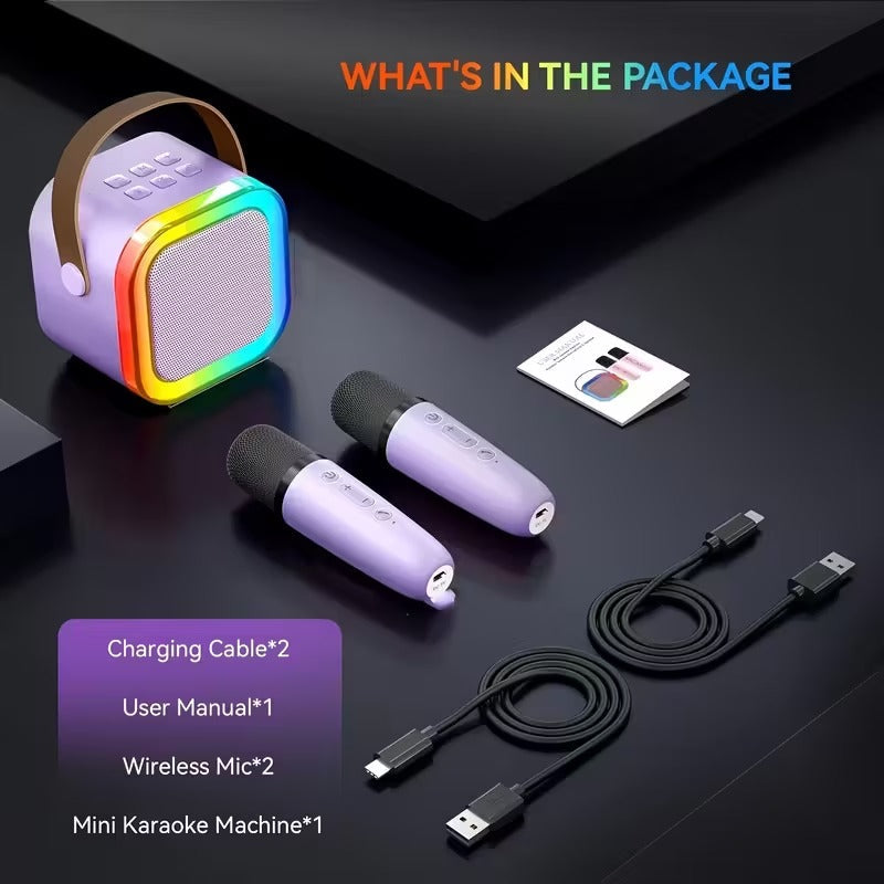 Wireless Mini Karaoke Machine with 2 Microphones
