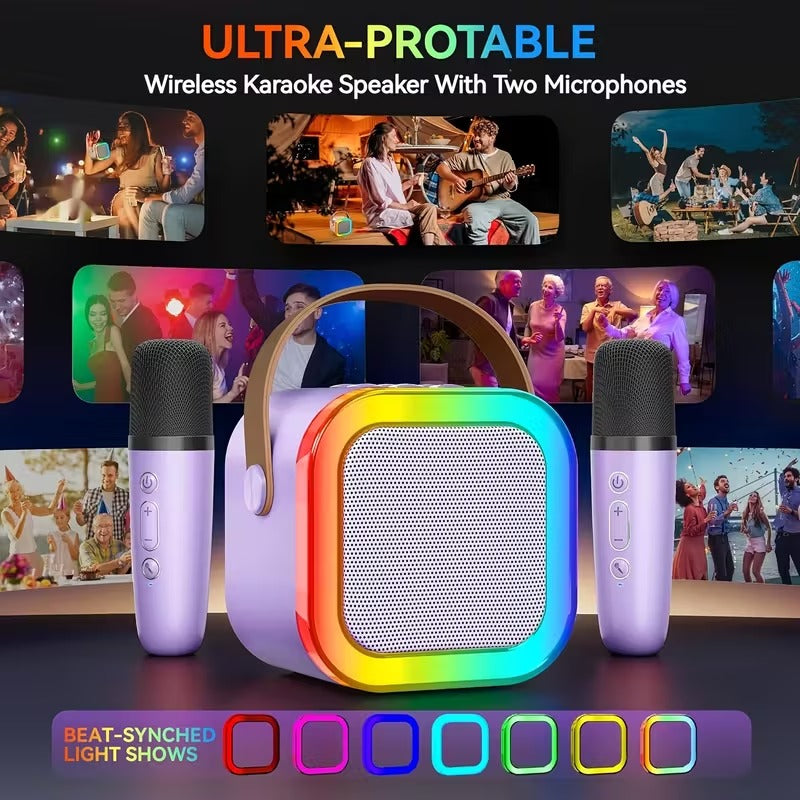 Wireless Mini Karaoke Machine with 2 Microphones