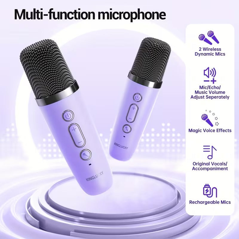 Wireless Mini Karaoke Machine with 2 Microphones